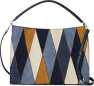 Veronica Beard Vida Patchwork Suede Shoulder Bag
