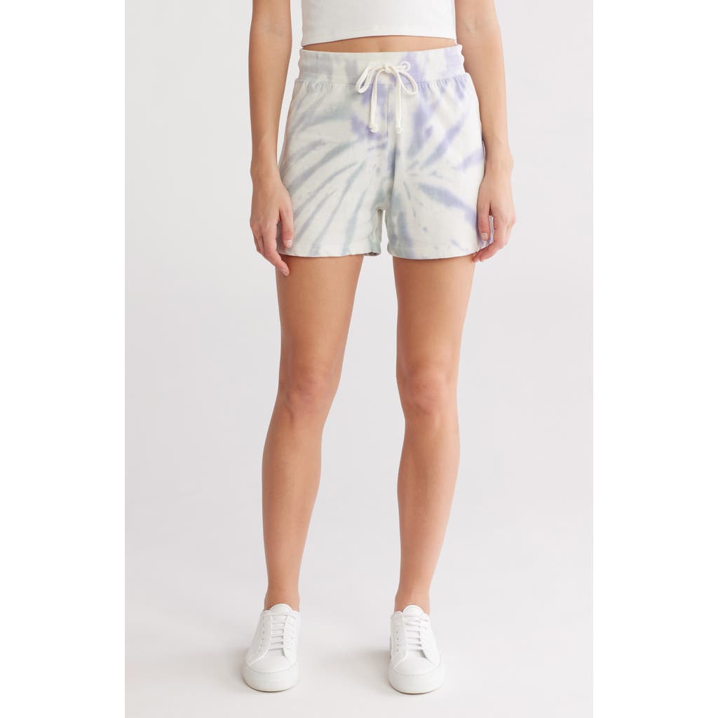 Threads 4 Thought Nicola Tie-dye Fleece Shorts In Blue Multi