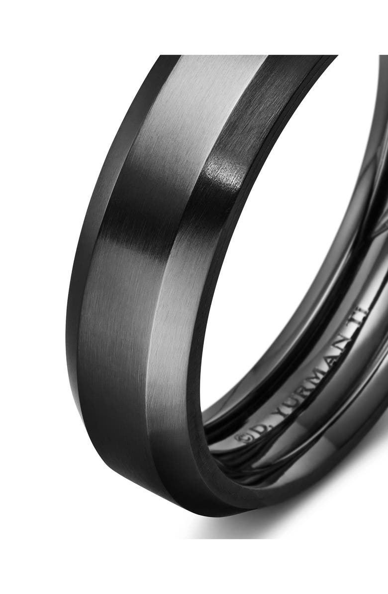 David Yurman Beveled Band Ring, 6mm, Alternate, color, Black Titanium