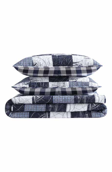 Nautica Sailors Patchwork Reversible Quilt Set