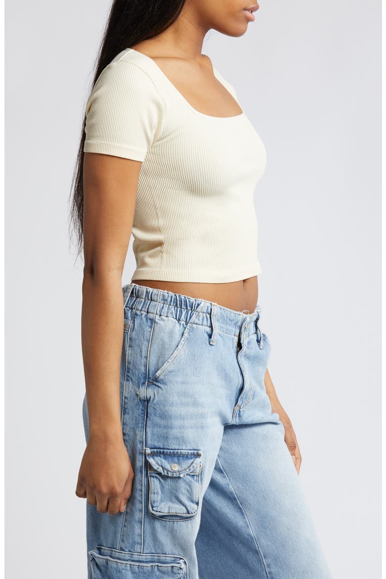 Seamless Square Neck Rib Crop Top, Alternate, color, BEIGE ANGORA
