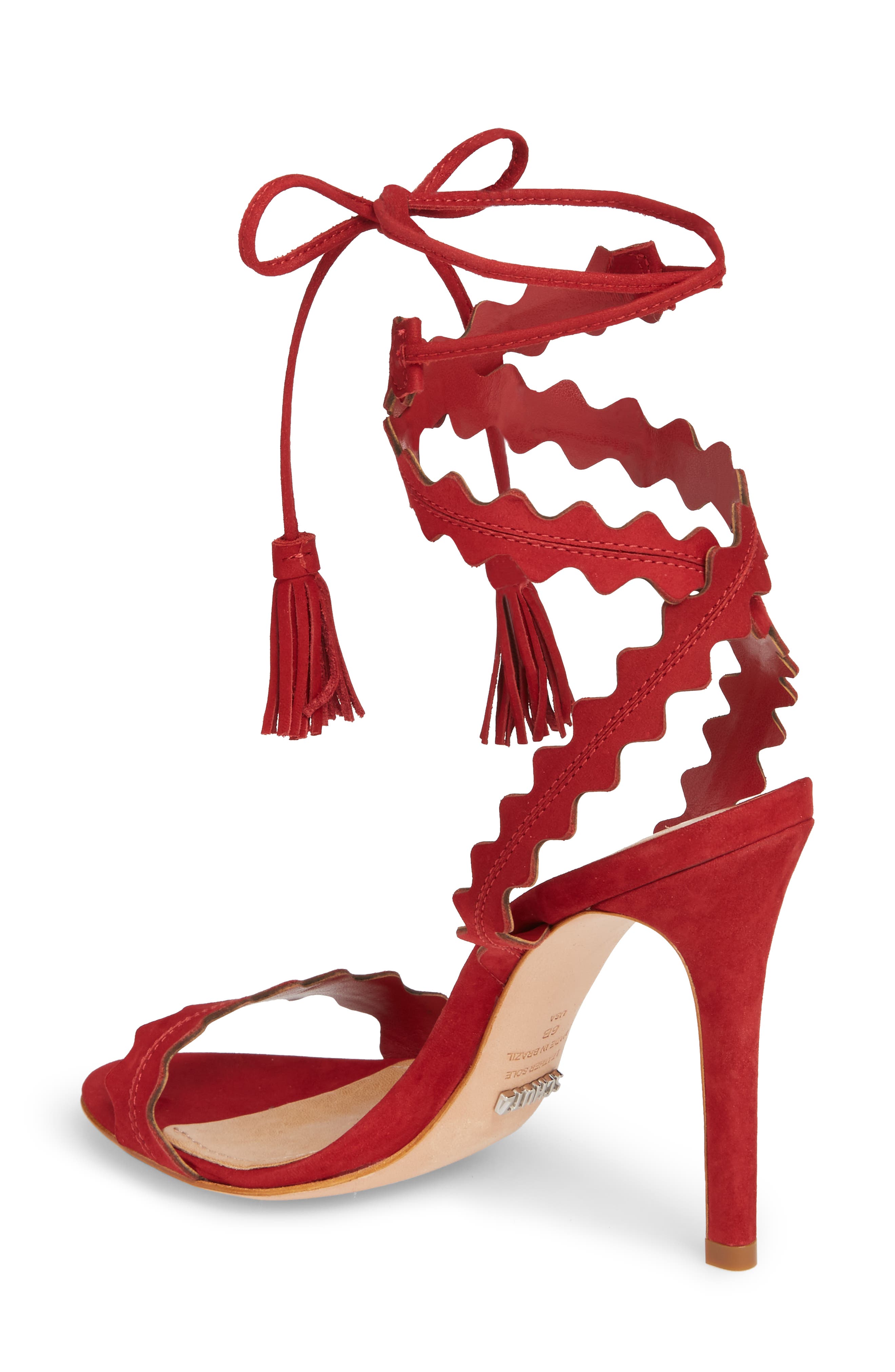 Lisana Wraparound Sandal, Alternate, color, RED LEATHER