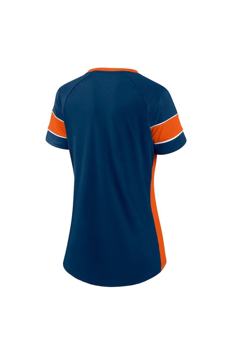 FANATICS Women's Fanatics Branded Navy/Orange Chicago Bears Team Draft Me Lace-Up Raglan T-Shirt, Alternate, color, 