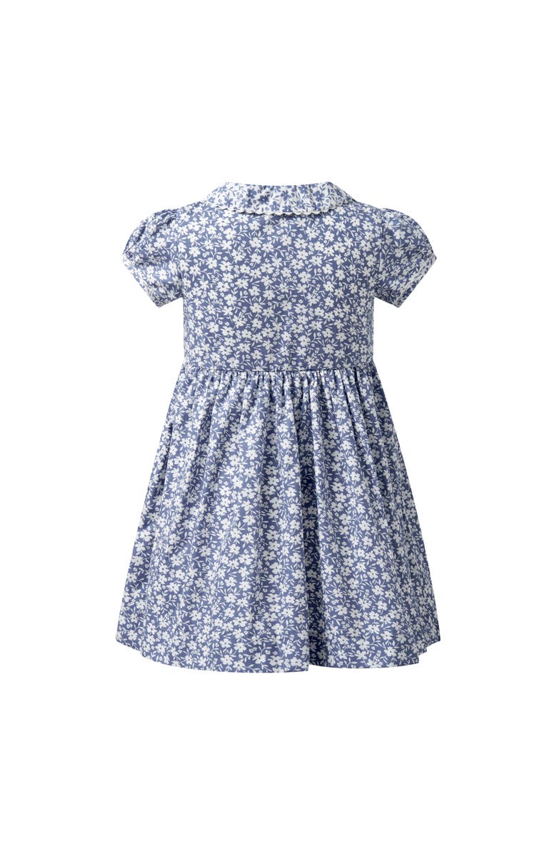 Rachel Riley Floral Button-Front Dress, Alternate, color, Blue