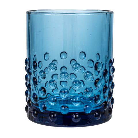 Hobnail Drinking Glass in Blue