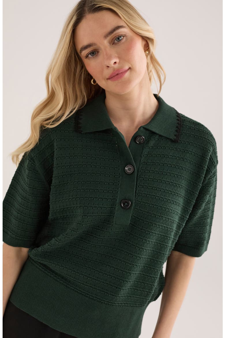 Guilia Texture Polo, Alternate, color, PINE GROVE