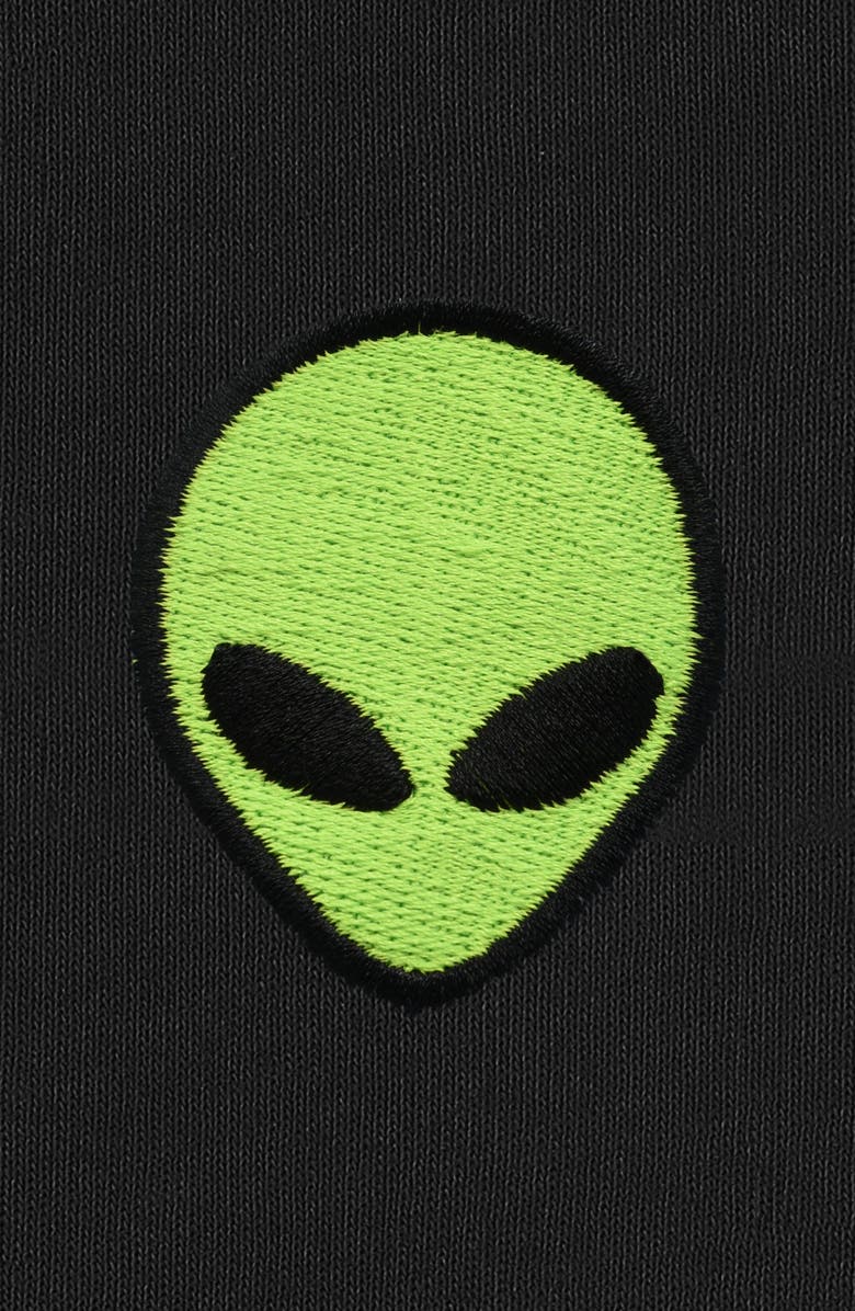 Dalix Alien Fleece Zip Hoodie, Alternate, color, Black