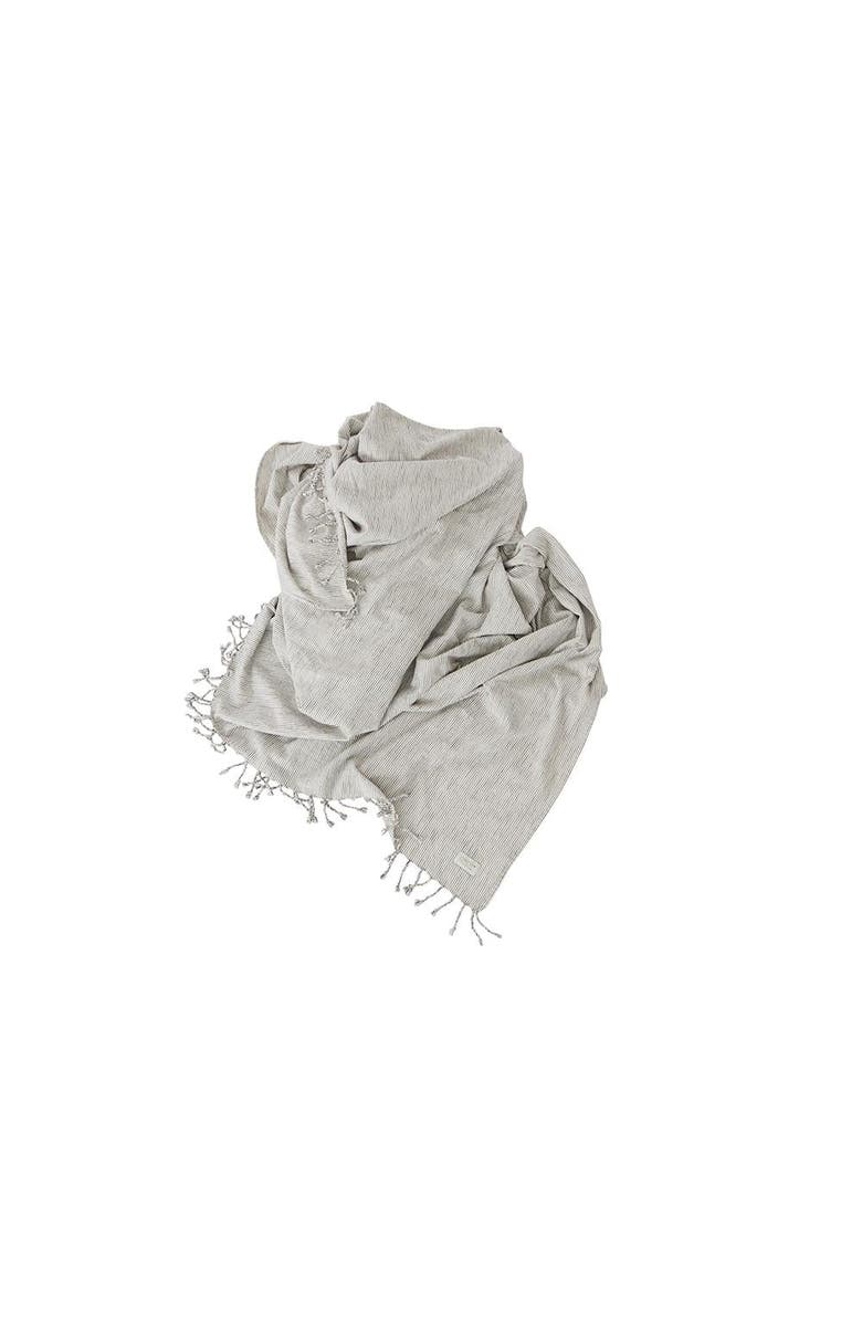 OYOY Stripe Bed Cover, Main, color, White / Anthracite