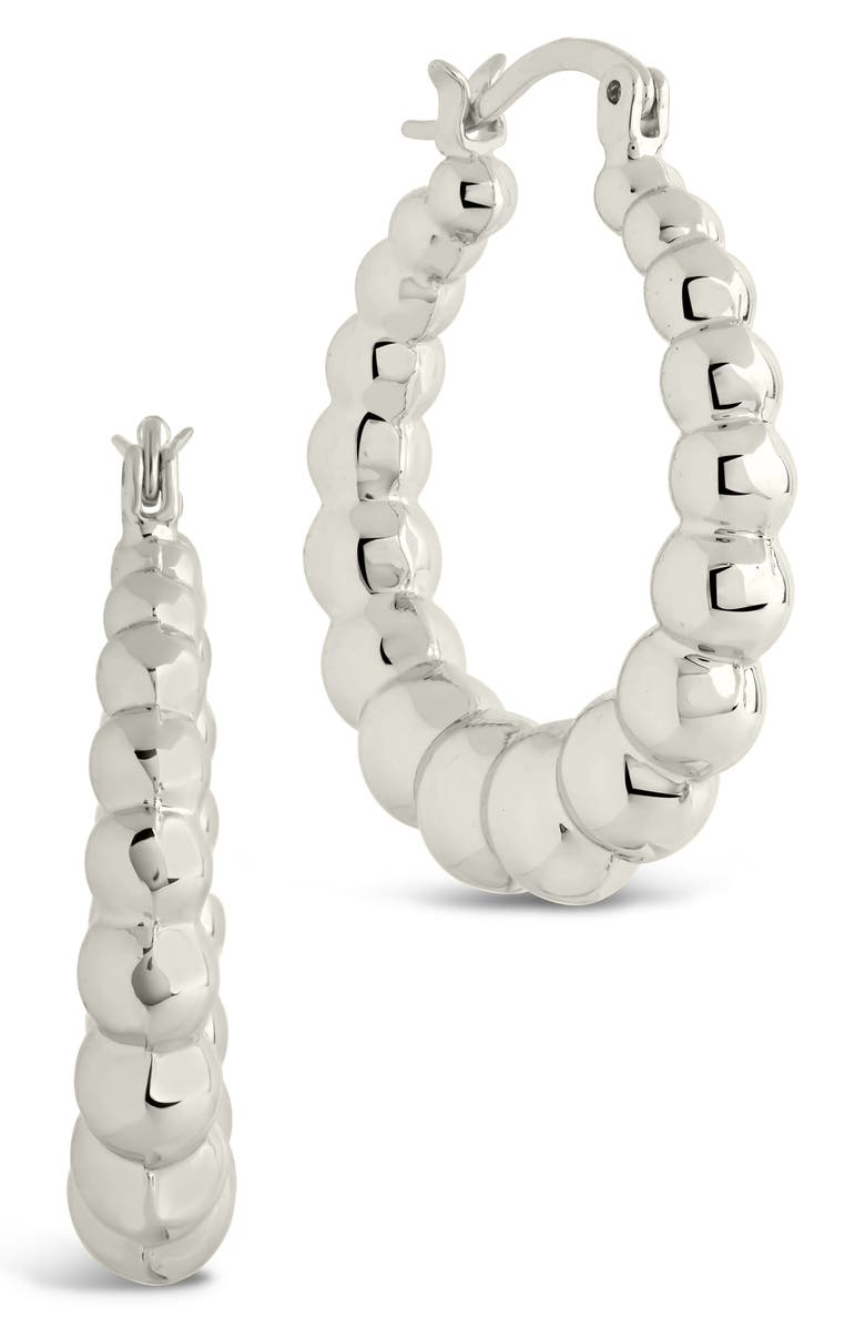 Sterling Forever Audrey Bubble Sphere Hoop Earrings, Alternate, color, Silver