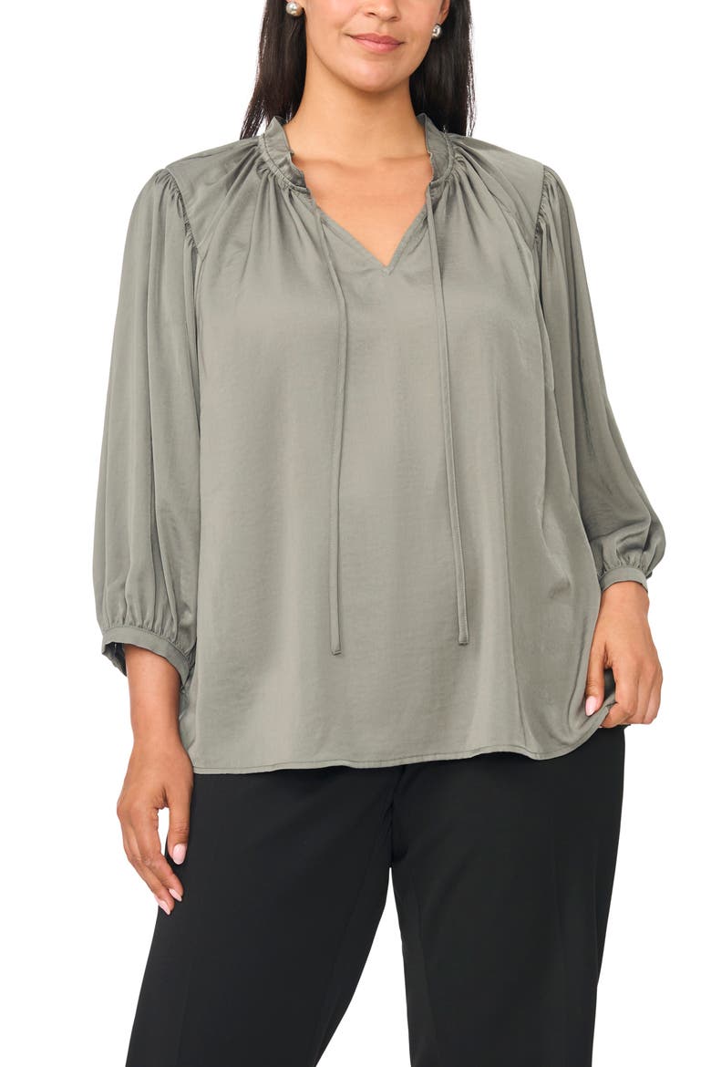 Raglan Sleeve Peasant Top, Main, color, EMERALD LEAF