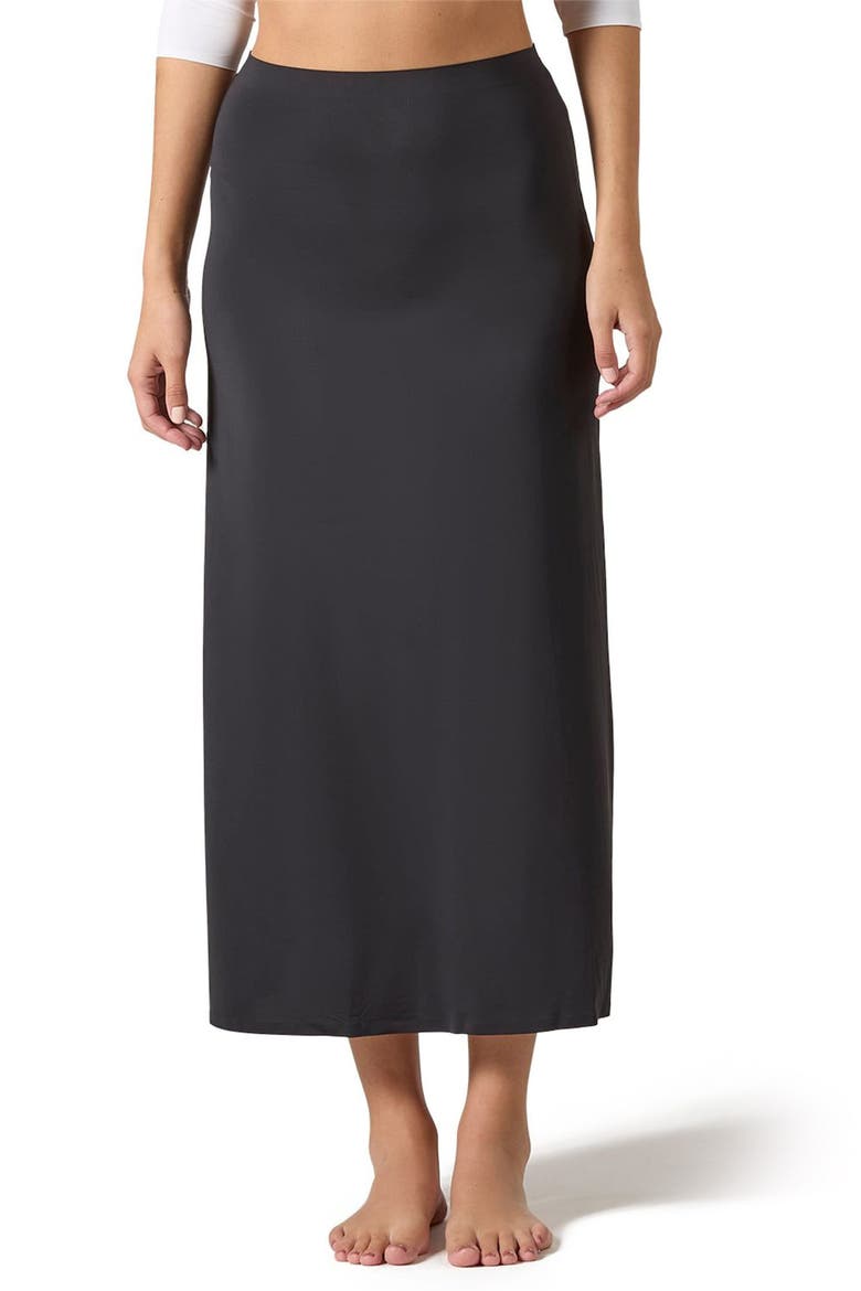 Bonded Maxi Slip Skirt, Main, color, BLACK