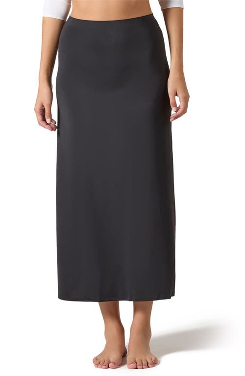 Memoi Women's Silky-smooth Bonded 34" Maxi Slip Skirt Csp202-34 In Black