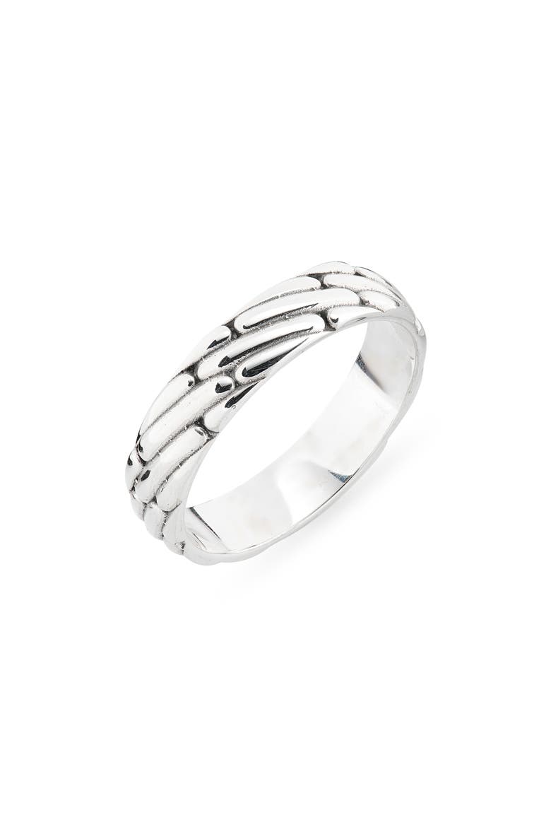 Men's Braid Motif Sterling Silver Ring, Main, color, STERLING SILVER
