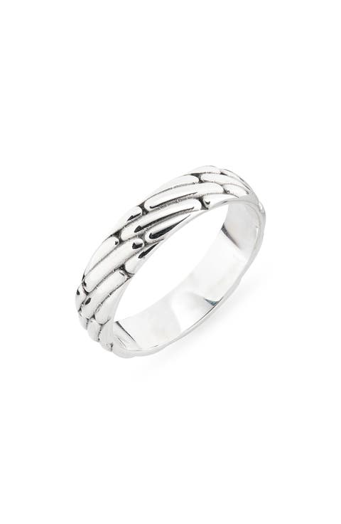 Men's Braid Motif Sterling Silver Ring
