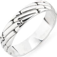 Caputo & Co. Men's Braid Motif Sterling Silver Ring