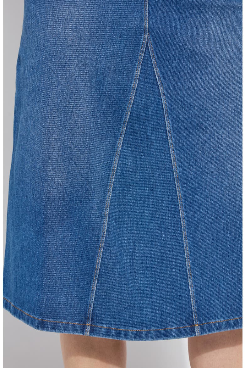 'Lyssentials Bella Denim Skirt, Alternate, color, MID WASH