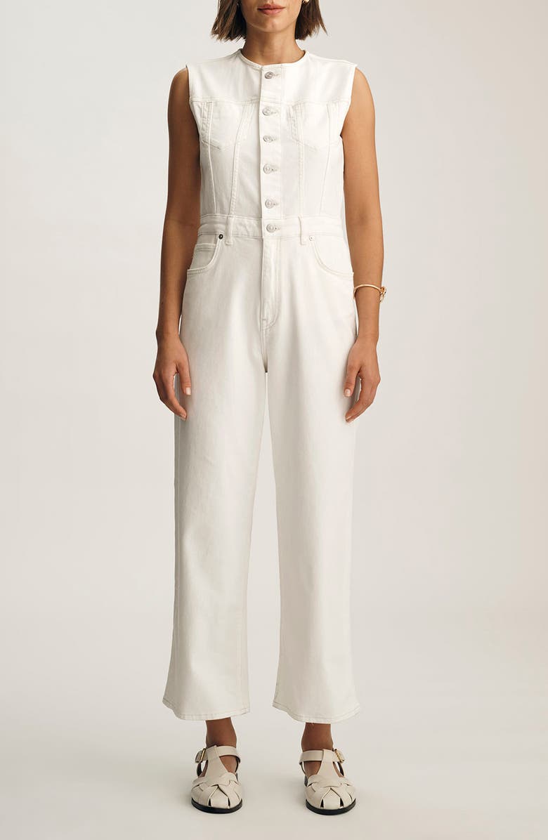 Mavi Jeans Nilly Sleeveless Denim Jumpsuit, Main, color, 