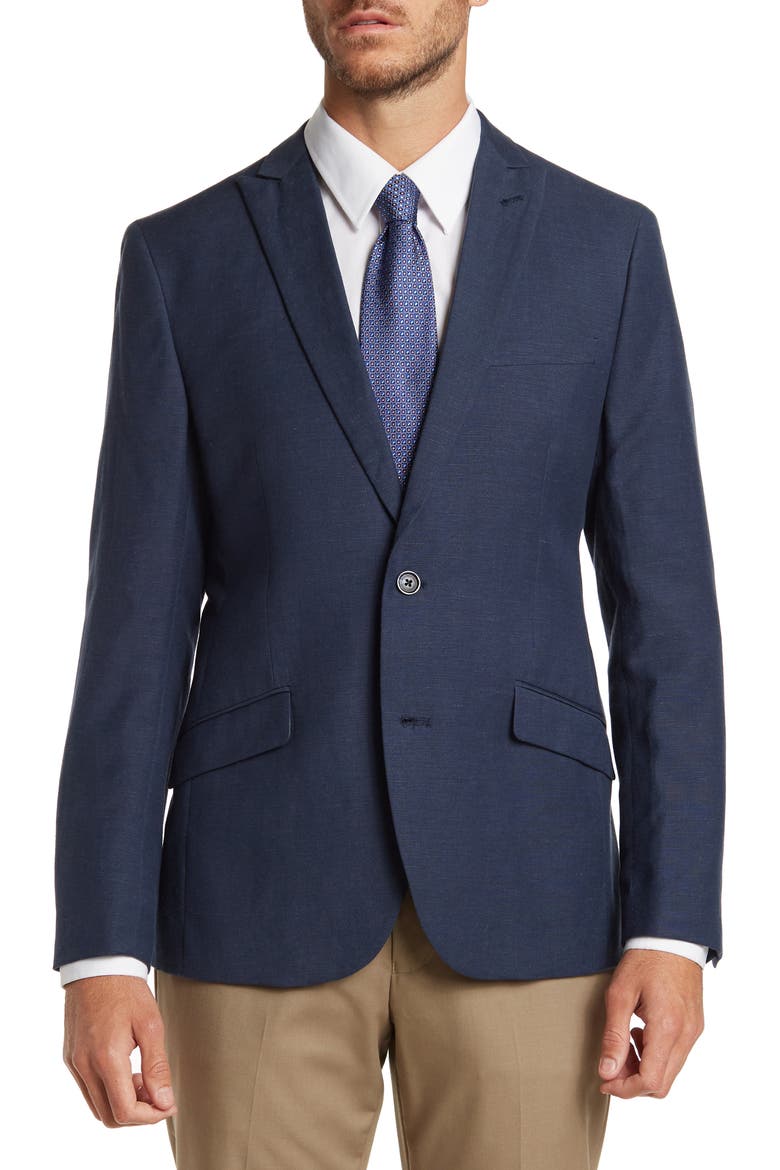 Lancaster Linen Blazer, Main, color, NAVY