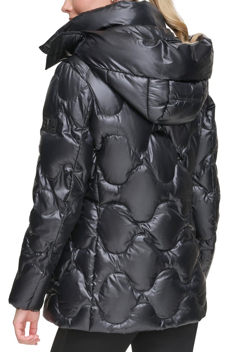 KARL LAGERFELD PARIS Onion Quilted Short Down & Feather Fill Coat, Alternate, color, 