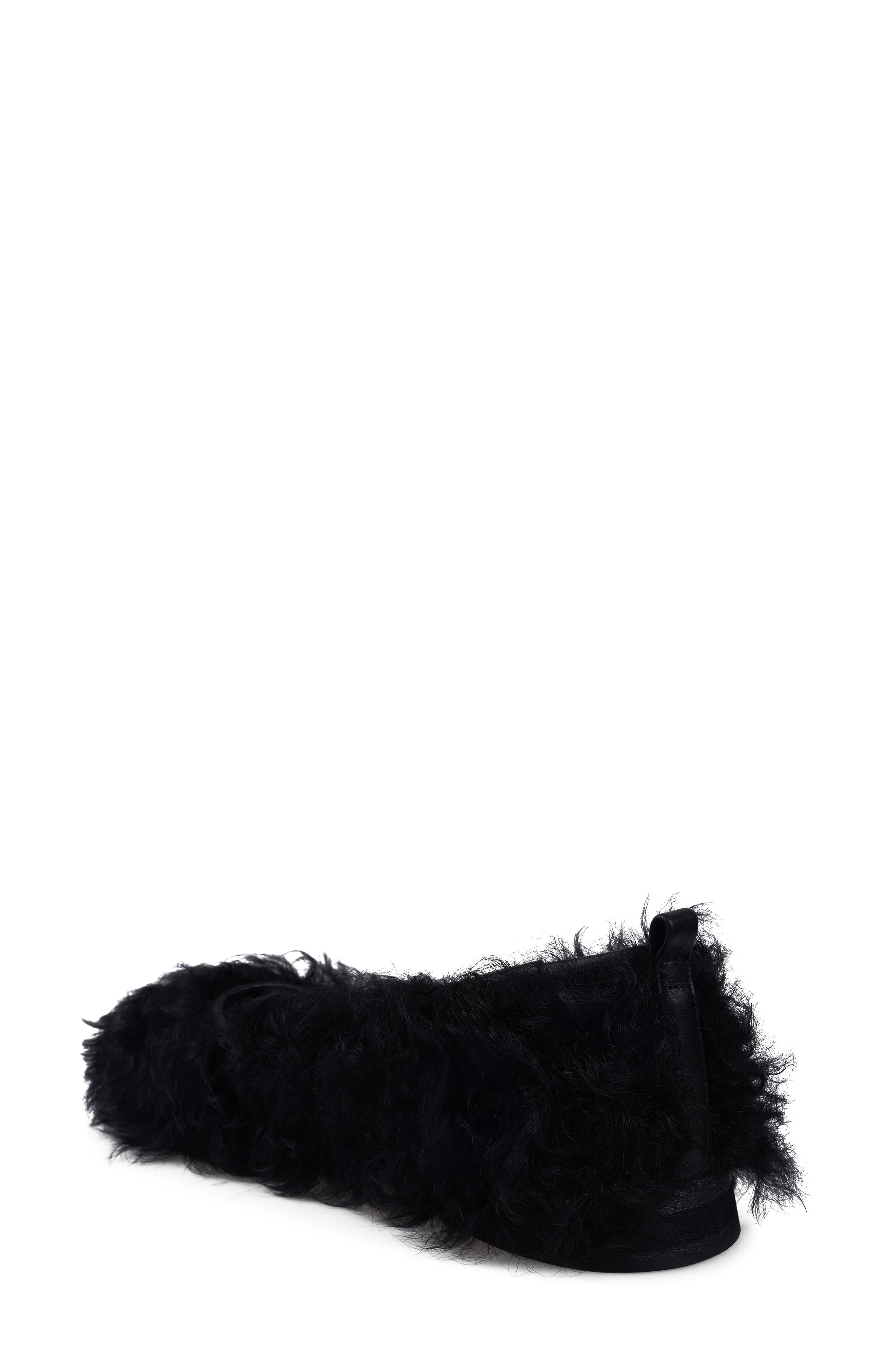 Artisan Crafted By Zigi Quincy Faux Fur Flat, Alternate, color, Black Leather