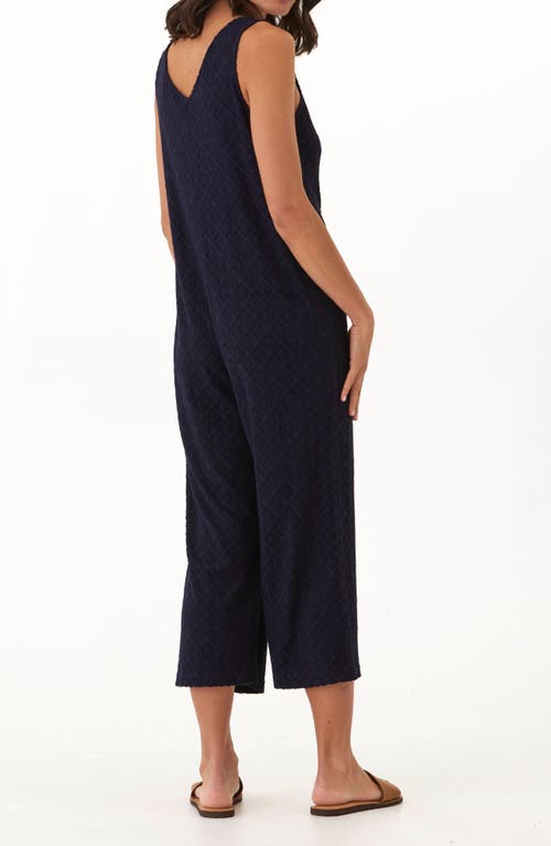 Threads 4 Thought Rainey Sleeveless Jacquard Terry Crop Jumpsuit In Black