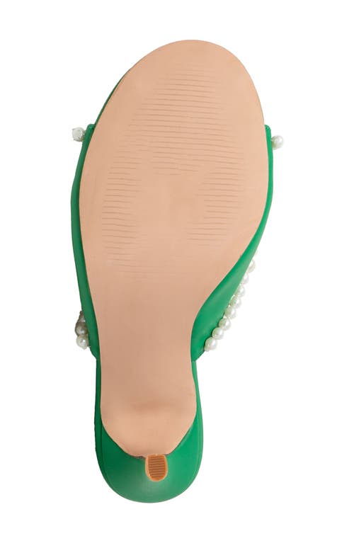 Chase & Chloe Chase And Chloe Faux Pearl Embellished Sandal In Green