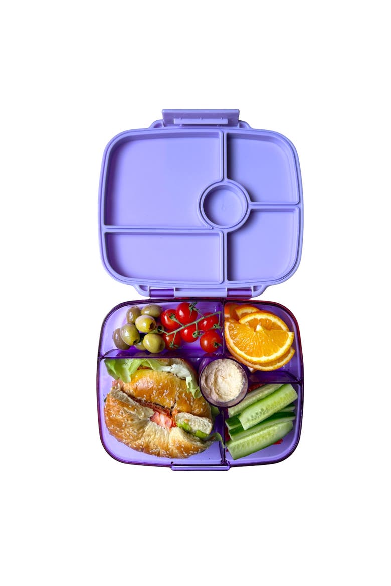 Go Leakproof Bento Lunch Box 5-Compartment Deep Tray, Alternate, color, Kyoto Purple