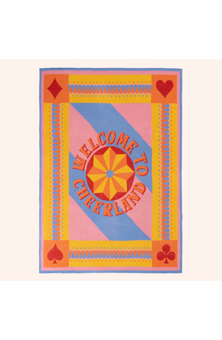 Zsa Zsa Zsu Moda Jacquard Knitted 100% Acrylic Throw 51X67 In Cheerland, Main, color, Pink