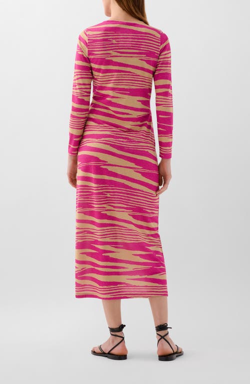 Scalpers Zebra Lurex Jersey Dress In Pink