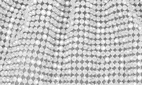 Jessica Mcclintock Nixie Crystal Mesh Clutch In Silver