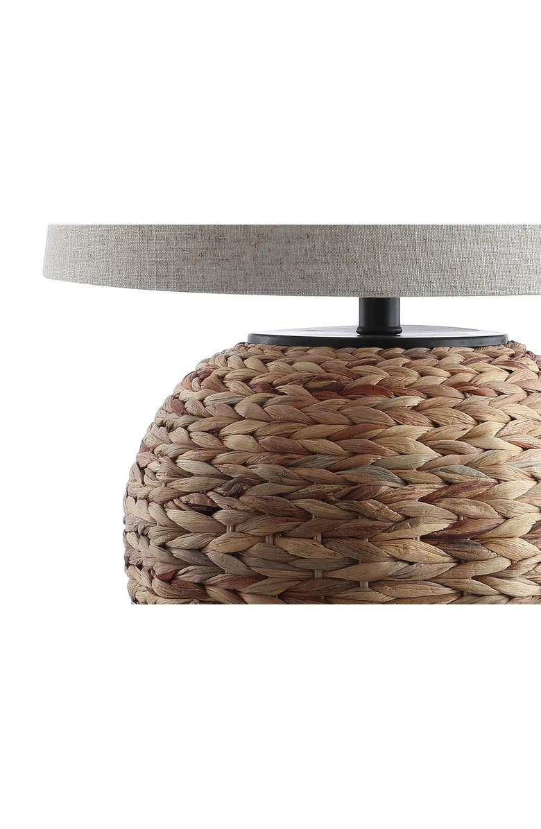 JONATHAN Y Alaro Farmhouse Coastal Water Hyacinth Basket LED Table Lamp, Alternate, color, Natural