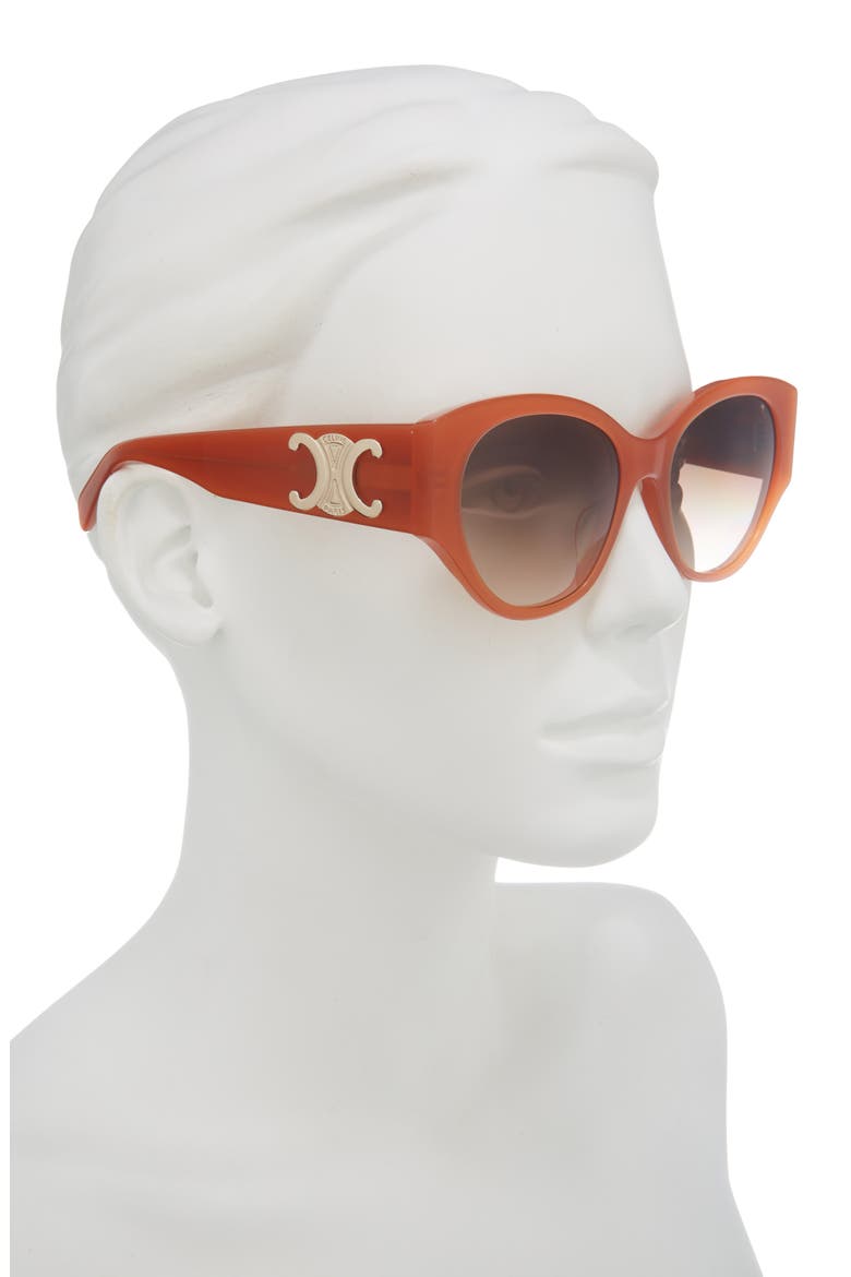 Maxi Triomphe 55mm Butterfly Sunglasses, Alternate, color, SHINY ORANGE / GRADIENT BROWN