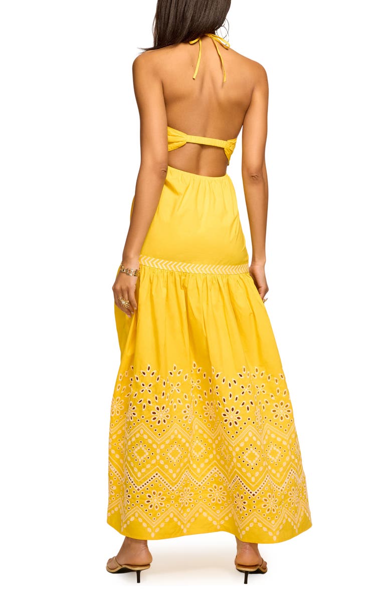 Ramy Brook Amaris Eyelet Embroidery Halter Dress, Alternate, color, 