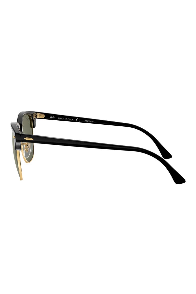 Clubmaster 55mm Polarized Square Sunglasses, Alternate, color, BLACK