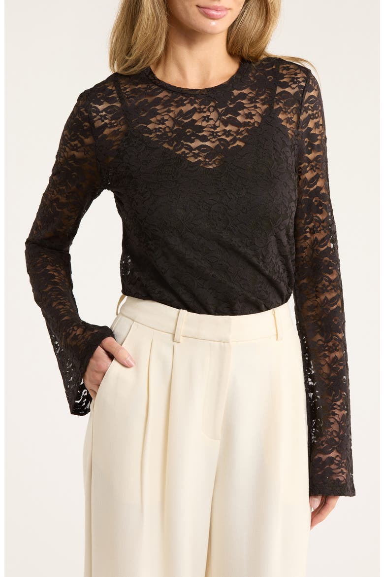 Kanya Lace Top, Main, color, BLACK