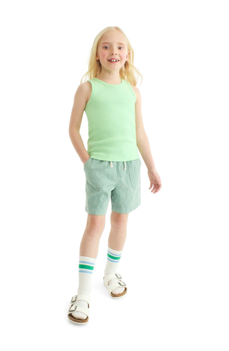 Primary Kids Stretch Chino Short In Boardwalk Stripe, Alternate, color, Sunwashed Teal Union Stripe