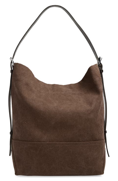 Belted Canvas Tote Bag