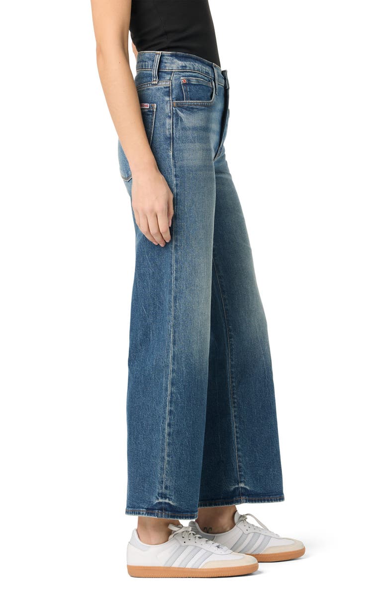 Hudson Jeans Rosalie High Waist Raw Hem Wide Leg Jeans, Alternate, color, Bossanova