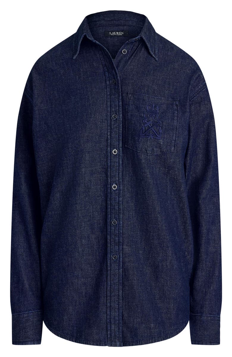 Lauren Ralph Lauren Denim Button-Up Shirt, Alternate, color, 