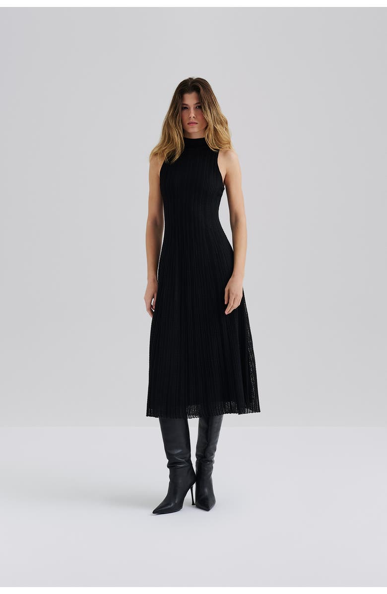 Malina Nessa Halterneck Knitted Midi Dress, Main, color, Black