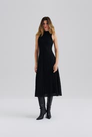Malina Nessa Halterneck Knitted Midi Dress
