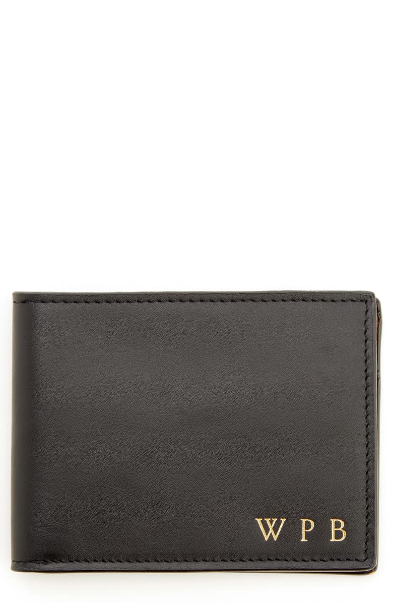 ROYCE New York Personalized RFID Leather Trifold Wallet, Main, color,