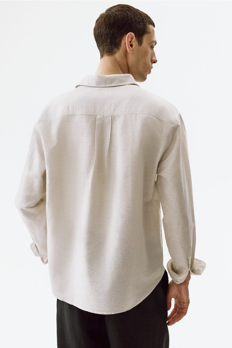 Relaxed-fit Linen-blend Shirt, Alternate, color, Light beige
