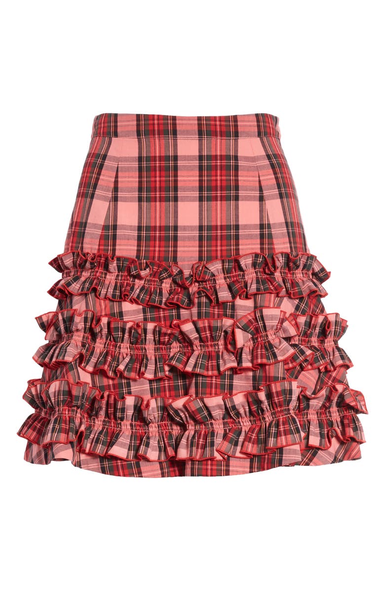 Molly Goddard Em Ruffle Tartan Skirt, Alternate, color, 