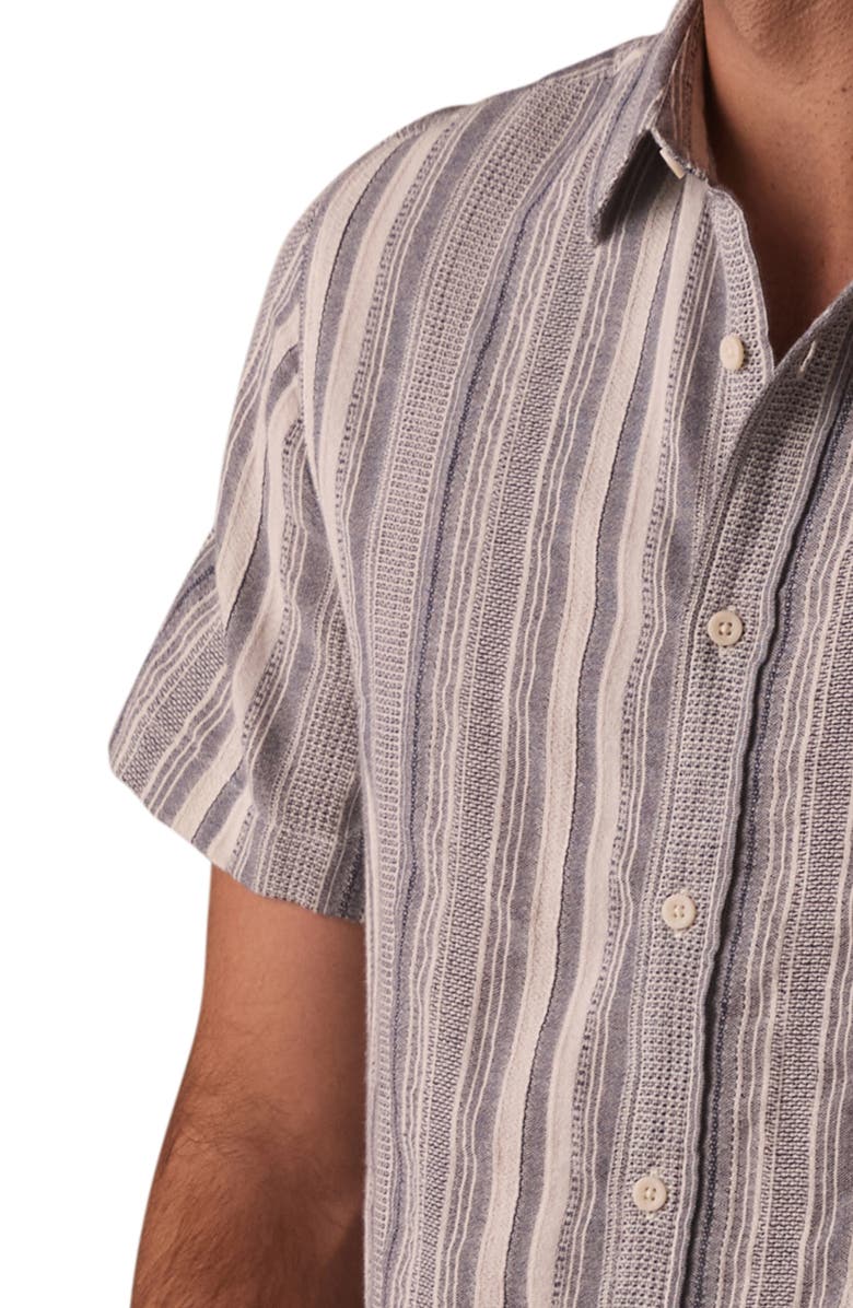 The Normal Brand Freshwater Everyday Short Sleeve Button-Up Shirt, Alternate, color, Positano Stripe