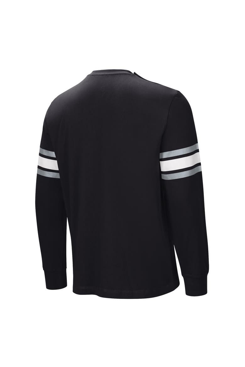 Men's  Black Las Vegas Raiders Hands Off Long Sleeve Adaptive T-Shirt, Alternate, color, Black