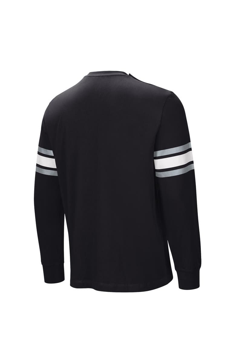 NFL Men's  Black Las Vegas Raiders Hands Off Long Sleeve Adaptive T-Shirt, Alternate, color, Black