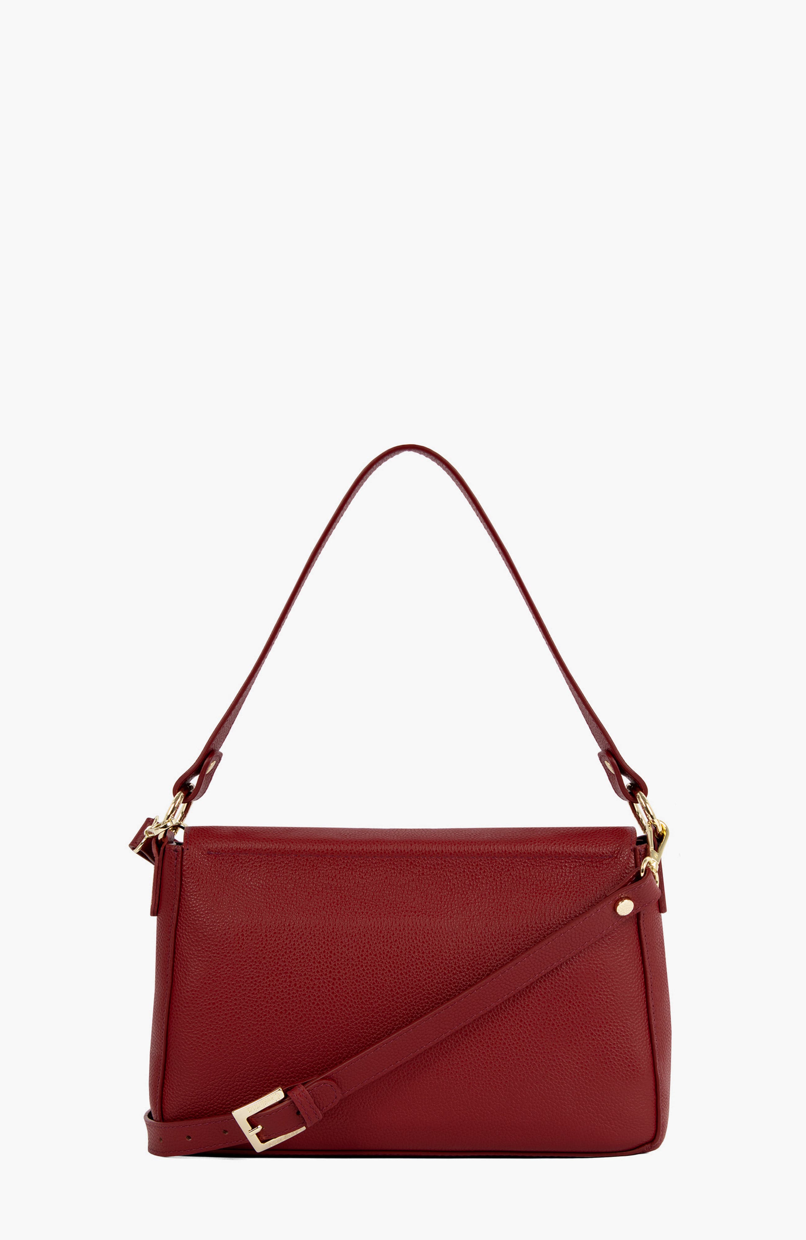 Muse Pebbled Leather Handbag 556, Alternate, color, Burgundy