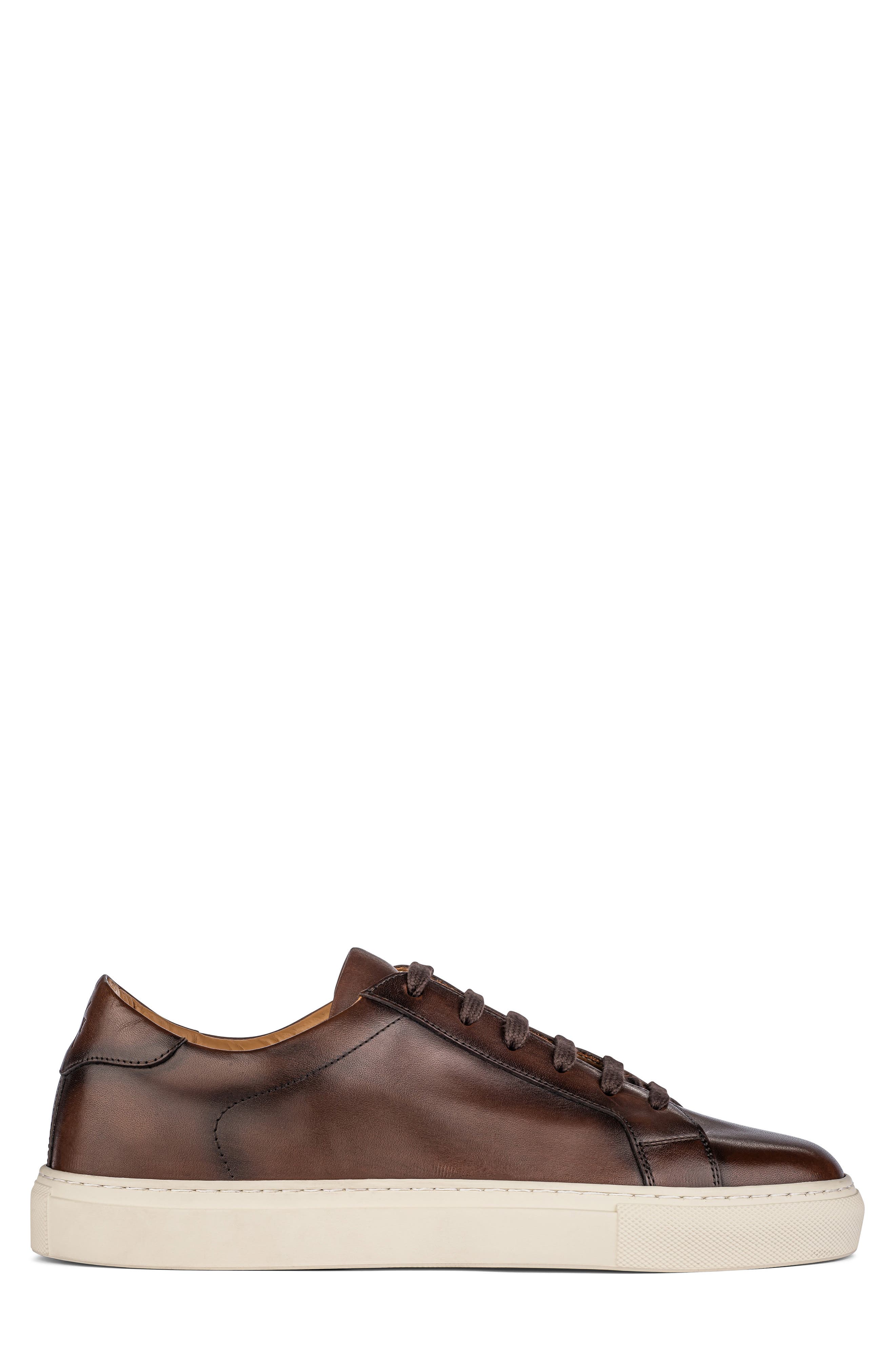 Gavin Leather Low Top Sneaker, Alternate, color, BROWN