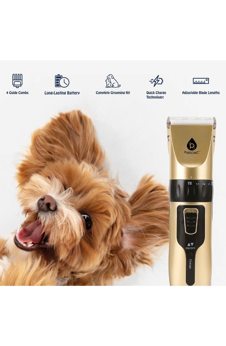 PURSONIC Rechargeable Pet Hair Trimmer Easy, Safe & Comfortable Grooming at Home, Alternate, color, Metallic Gold
